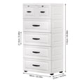 thumbnail image 2 of ZNNT 6 Drawers Plastic Dresser, Modern Storage Chest of Drawers with Wheels, Kid Dresser for Bedroom, White, 2 of 7