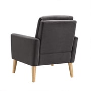 Dazone Modern Accent Chair Single Sofa Comfy Upholstered Arm Chair Living Room Furniture(Black)