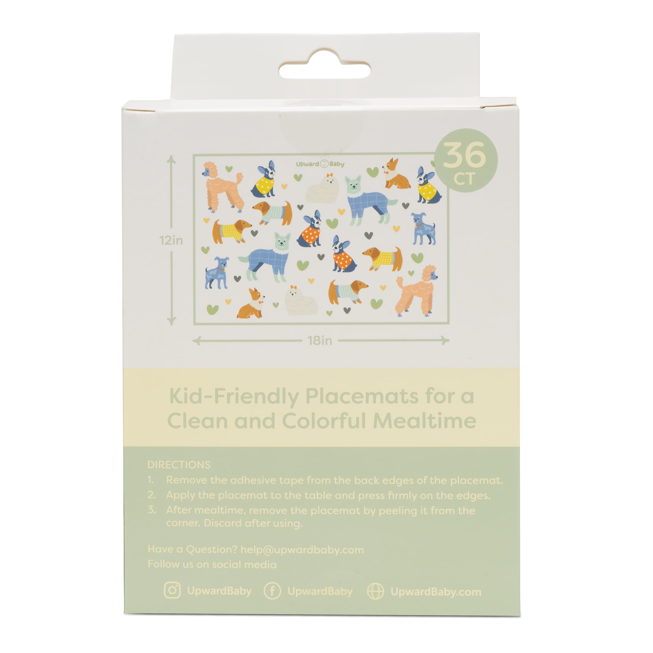 UpwardBaby Disposable Placemats - BPA Free - 36 Waterproof Placemats with Animal Pattern