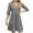 Gray, variant on Ahuyic Printed Solid Color Plus Size Dress For Women, Summer Womens' Mid-Sleeve Knee-Length Dresses,Women's Summer Casual Pleated Dress V-Neck Patchwork Dress Formal Dress
