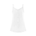 thumbnail image 3 of yunLCZ Classic-Fit Long-Sleeve Dress Beauty Casual V Neck Buckle Vest Top Summer Sleeveless Shirt Women's Shirt, 3 of 3