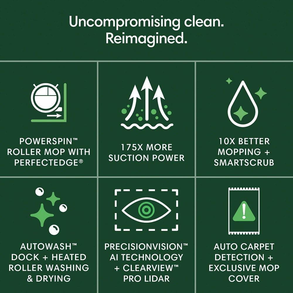 iRobot Roomba Max 705 Combo Robot Vacuum & Mop +AutoWash Dock,Extending Self-Cleans Roller Mop,2 Brushes,Self-Empties,Heat-Wash & Dry, LiDAR,Avoids Obstacles,Model X185020,White