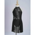 thumbnail image 3 of Aislor Robe de Danse Lyrique Moderne pour Filles, Robe Justaucorps en Dentelle Florale, Jazz Latin, Ballet, Noir 12, 3 of 7