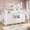 White, variant on Einhomn Twin Size Metal Low Loft Bed with 8 Storage Drawers, Bookcase & Safety Guardrail, Under-Bed Play Space & Play Curtain, Pink