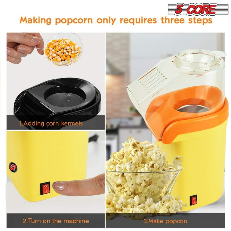 POP-Y 5 Core Popcorn Machine Hot Air Electric Popper Kernel Corn