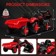 thumbnail image 5 of Luku 12V 3 in 1 Kids Ride on Excavator & Tractor with Detachable Trailer for Boys Girls, Red, 5 of 7