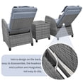 thumbnail image 5 of HighSound Outdoor Wicker Chaise Lounge Chair Set, Rattan Adjustable Reclining Patio Lounge Chair with Adjustable Backrest and Storage Table, for Patio Beach Pool Backyard, Gray Cushion, 5 of 7