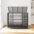 thumbnail image 5 of Waleaf 48 Inch Heavy Duty Dog Crate Cage with Wheels for Indoor, Large Dog Kennel with Removable Tray, 5 of 10