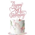 thumbnail image 1 of Cake Topper AROKIPPRY con brillo rosa dorado para 80.º cumpleaños, 1 of 7