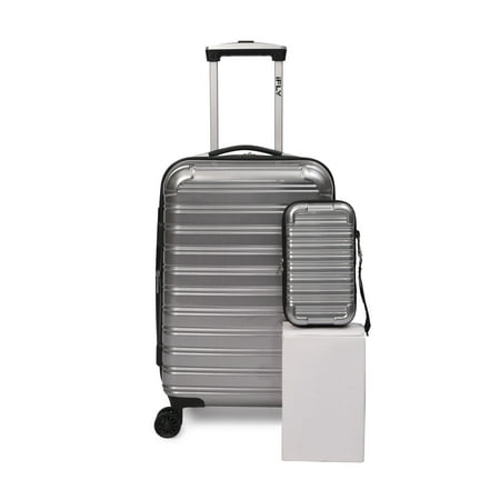 iFLY Hard Sided Luggage Fibertech 20" & Travel Case, Space Gray