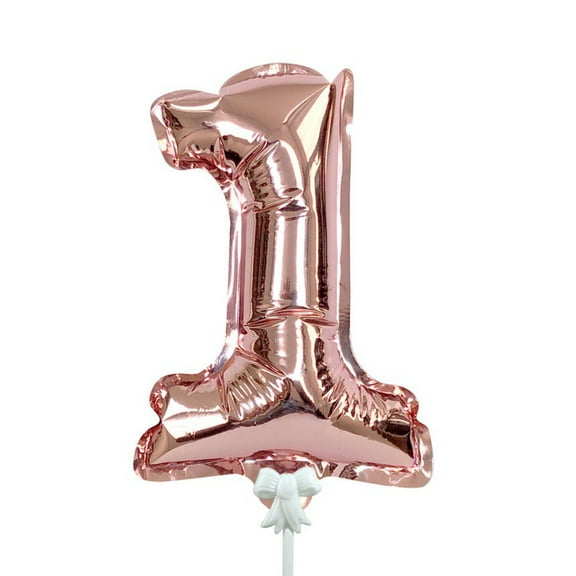 7 inch Self-Inflating Number 1 - Rose Gold Foil Mylar Balloon - Party Supplies Decorations