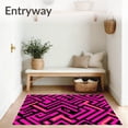 thumbnail image 3 of ODIKA 8'x10' Machine Washable Non-Slip Area Rug, Vibrant Interlocking Chevron with Bold Fuchsia Highlights High Traffic Rug with Pad, Pink, 577729, 3 of 8