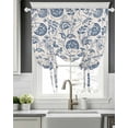 thumbnail image 5 of Vintage Spring Floral Tie Up Curtains for Window, Thermal Insulated Balloon Shade Adjustable Rod Pocket Curtains Valance Panels for Kitchen Bathroom Cafe 52 x 63 Farmhouse Summer Botanical Retro, 5 of 6