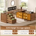thumbnail image 4 of Fluted 70.9" L Shaped Computer Desk with 3 Drawers and Storage Cabinet, 4 of 7