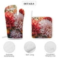 thumbnail image 4 of Watercolor Wildflowers Heat Resistant Microwave Oven Gloves Set for BBQ Baking Grilling,Baking Gifts Cooks for Women,Housewarming Gifts for New Home, 4 of 6