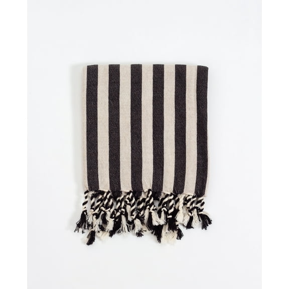 Cotton and Linen Striped Hand-Hair Towel, Kitchen Tea Towel