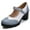 Blue-gray/White, variant on DADAWEN Chunky Mid-Heel Platform Mary Jane Pumps for Women Square Toe Oxfords Dress Shoes Black/White 4.5 US