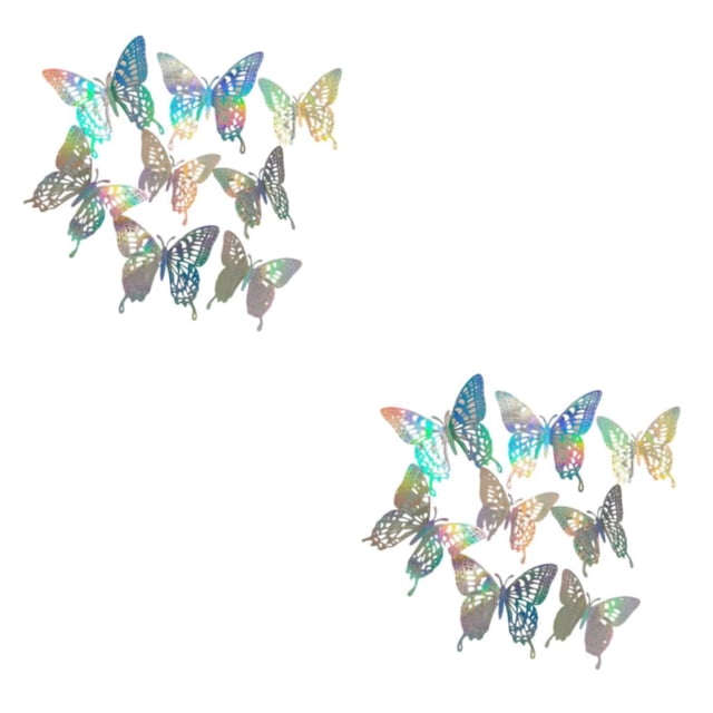 Injueey Pegatinas de mariposas de colores para decoración del hogar, además de simulación, belleza para paredes, mariposas, decoración del LK12 colorido 2piezas