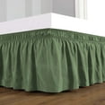 thumbnail image 2 of D.N.G. BEDDINGS 1 Piece Wrap Around Bed Skirt, 15 Inch Deep Pocket, 800 Thread Cotton 100% Egyptian Cotton, Olympic Queen Size (66" x 80") Inch, Solid Moss, 2 of 3