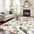thumbnail image 2 of Spring Floral Area&nbsp;Rug 5x7ft Gradient Pink Flowers Pair Birds Romantic Farmhouse Non-Slip&nbsp;Washable Square&nbsp;Rugs Soft Felt Indoor Floor Mat for Bedroom Kitchen Living Room Bathroom, 2 of 9