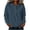 Navy, variant on Hurxie Women's Solid Color Sports Casual Loose Button Lapel Hoodless Sweatshirt Top Green,L