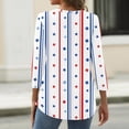 thumbnail image 6 of Women's Patriotic Star Print 250th Anniversary USA Shirt V-Neck Button 3/4 Sleeve T-Shirt, 6 of 6