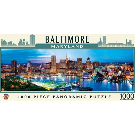 MasterPieces - 1000 Piece Jigsaw Puzzle, Baltimore Skyline Panoramic, Fun for Adults, Family, Kids 13"x39