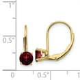 thumbnail image 2 of 14K Yellow Gold 5mm Garnet Leverback Dangle Earrings, 2 of 5