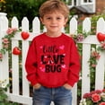 thumbnail image 2 of Big Boys Sweatshirts Valentine'S Day Graphic Print Long Sleeved Casual Crewneck Sweatshirt Casual Basic Pullover ,Size 9-10T , Red, 2 of 4