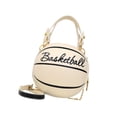 thumbnail image 2 of Bolso bandolera con forma de baloncesto, de PU, con cremallera, para teléfono en vacaciones. Blanco, 2 of 9