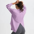 thumbnail image 5 of Guieoi Jackets for Women Winter Lightweight Women Fashion Casual Long Sleeve Button Turndown Collar Blouse Shirt Sweatshirts Purple Black*Friday/Cyber*Monday, 5 of 8