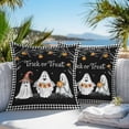 thumbnail image 5 of Outdoor Waterproof Pillow Covers Halloween Ghost Pumpkin Witch Hat Decorative Throw Pillow Protectors,Black Checker Dead Trees Pillowcase Cushion Cases for Patio Sofa Garden Couch,20x20in,Pack of 2, 5 of 9