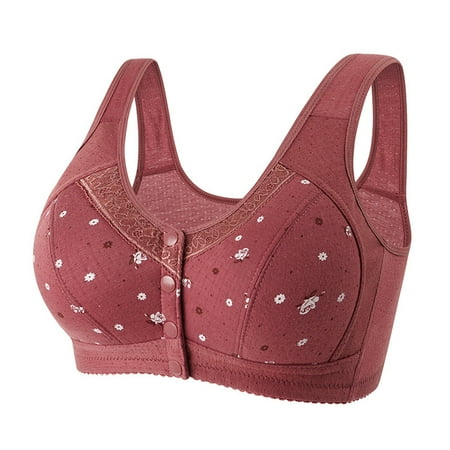 HCURIBAD Clearance! Wireless Bras  Womens Daisy Bra Sports Bras Front Snaps Wireless Beauty Back Full Coverage Comfor Easy Close Bras  Seamless Bra  Backless Bra  Bras for Women A 2XL