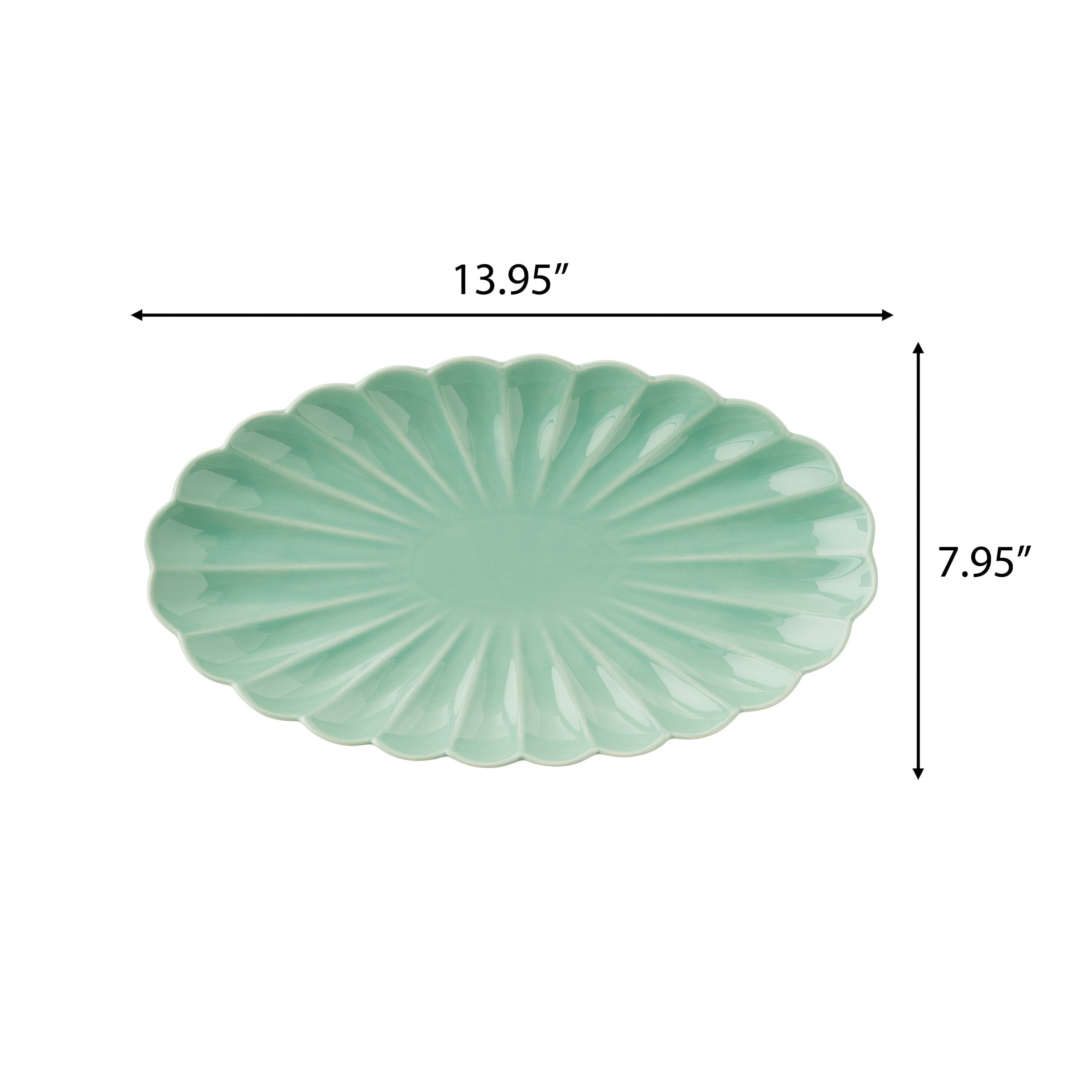The Pioneer Woman Colette Stoneware 14-inch Serving Tray, Green