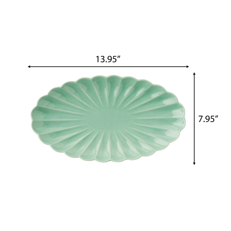 The Pioneer Woman Colette Green Stoneware Serving Tray, 14 Inch photo 5
