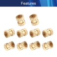 thumbnail image 3 of Wekity M3x5mm Female Thread Knurled Nuts,100PCS Hx4mm OD Brass Threaded Insert Embedment Nuts Hydraulic Welded Joint Injection Molding Assortment Kit for 3D Printing Injection Molding-0621, 3 of 5