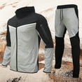 thumbnail image 2 of Zylarhe Men's Hooded Textured Casual Sport With Pocket Zip Sweatshirt Set Tau Stealth Suit, 2 of 7