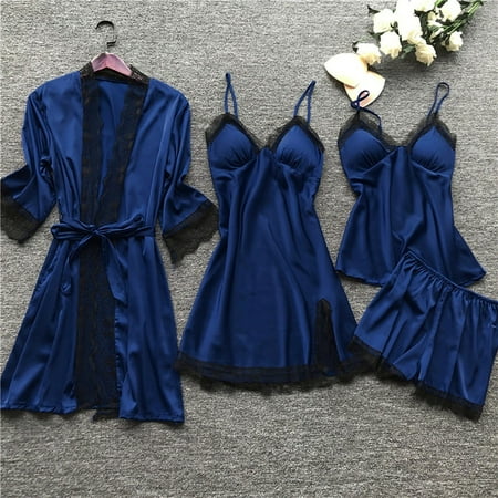 

Coappsuiop Lingerie For Women Lingerie Women Silk Lace Robe Dress Sleepwear Nightdress Pajamas Set Underwear Women