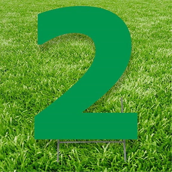 Green Number 2 20 inches tall