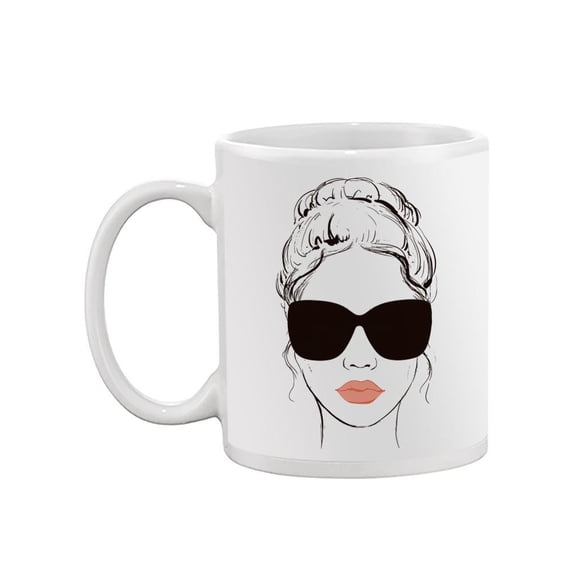 Woman In Big Sunglasses Mug  -Image by Shutterstock,