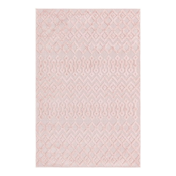 Unique Loom Outdoor Trellis Textured Collection Area Rug - Osage (5' 3" x 8' Rectangle Pink)