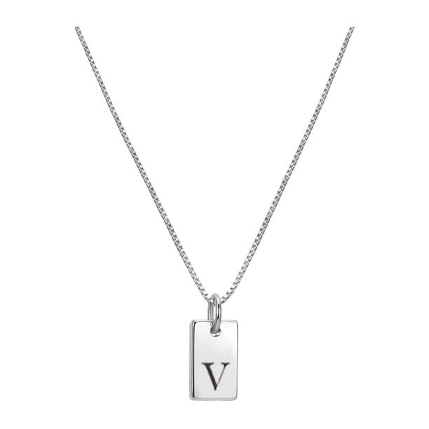 Collares iniciales para las mujeres chapado en plata Letra Collar delicado nombre de plata Collar etiqueta inicial Collares colgantes para las mujeres de moda joyería de plata