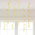 thumbnail image 4 of Dserhfy 6 Pcs Colorful Ceiling Swirl Foil Decorations Plastic Hanging Spiral Streamers for Wedding Birthday Graduation New Year Party Decoration, 4 of 8