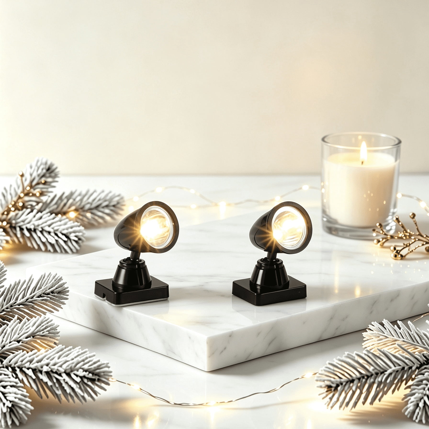Light-Up LED Battery-Operated Christmas Village Spotlights, 2 Count, by Holiday Time