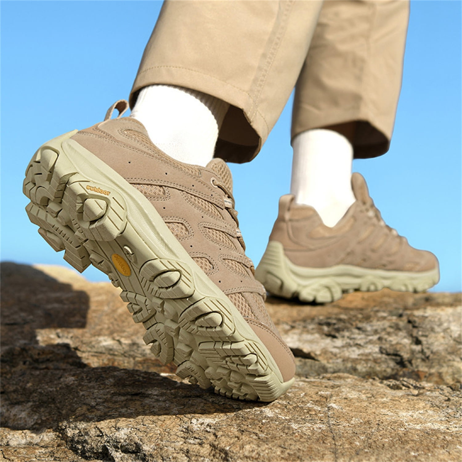 YOURDIARY Mens Gym Shoes Thick Sole Lace-Up Hiking Shoes Sports Running Sneakers