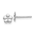 thumbnail image 4 of 14K White Gold White Polished Flower Post Earrings, 4 of 5