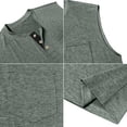 thumbnail image 4 of Men's Summer Fashion Sleeveless Wide Shoulder Back Center Collar Button Up Fitness, 4 of 6