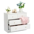 thumbnail image 2 of Yardi Yard 4-drawer Storage Dresser Chest, Wood Nightstand for Bedroom, Modern Closet Drawers Stackable Storage Cabinet for Entryway, White, 2 of 10