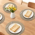 thumbnail image 2 of Unique Bargains 6pcs Faux Leather Wipeable Placemats Green 13"x13", 2 of 6