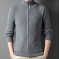 thumbnail image 5 of Mrmaere Men's Knit Jacket Full-Zip Stand Collar Soft Warm Outerwear for Daily & Casual Gray M, 5 of 8